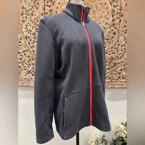 Spyder Core Gray & Hot Pink Zip Front Fleece Lined Jacket- size XL - Picture 3 of 16
